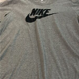 Nike Heather Gray Short-Sleeve Tee with Black Swoosh
